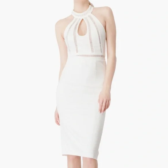 Bardot | Dresses | New Bardot Mirela Keyhole Halter Midi Dress In Orchid  White | Poshmark